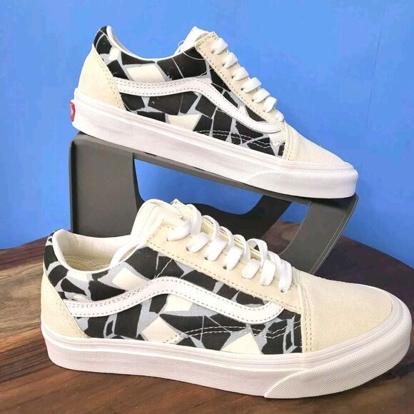 VANS Old Skool Mosaic Checkerboard Suede Canvas Multi White Women's 7 Men's 5.5 - Picture 4 of 12